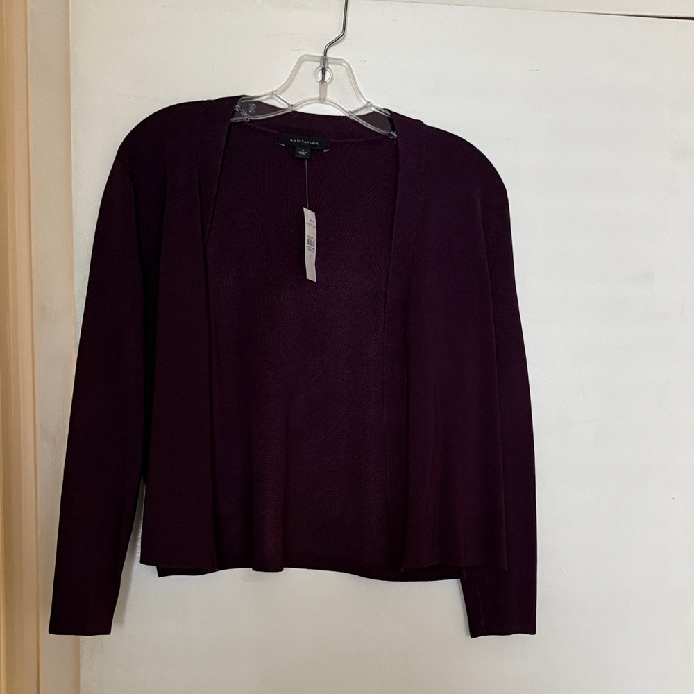 Rich Plum Open-Front Cardigan